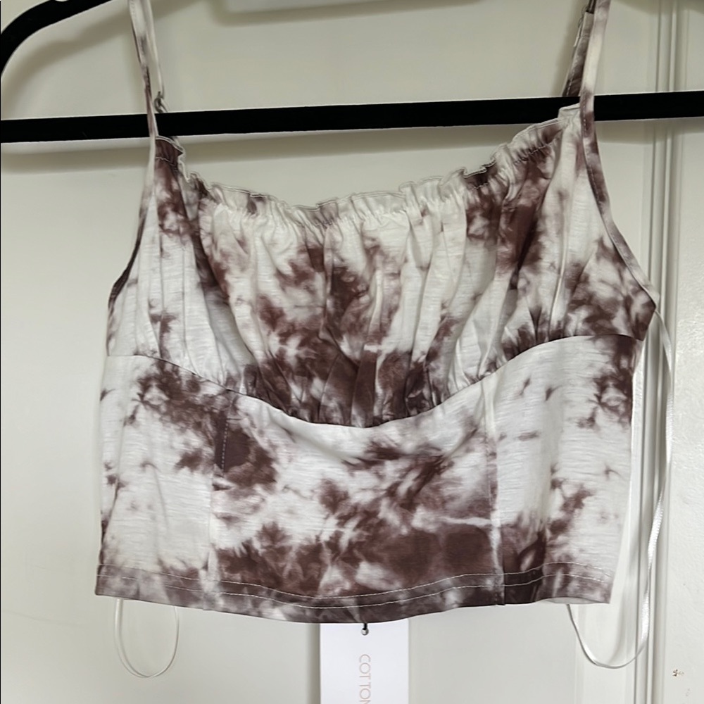 Cotton On Brown Tie-Dye Women's Top